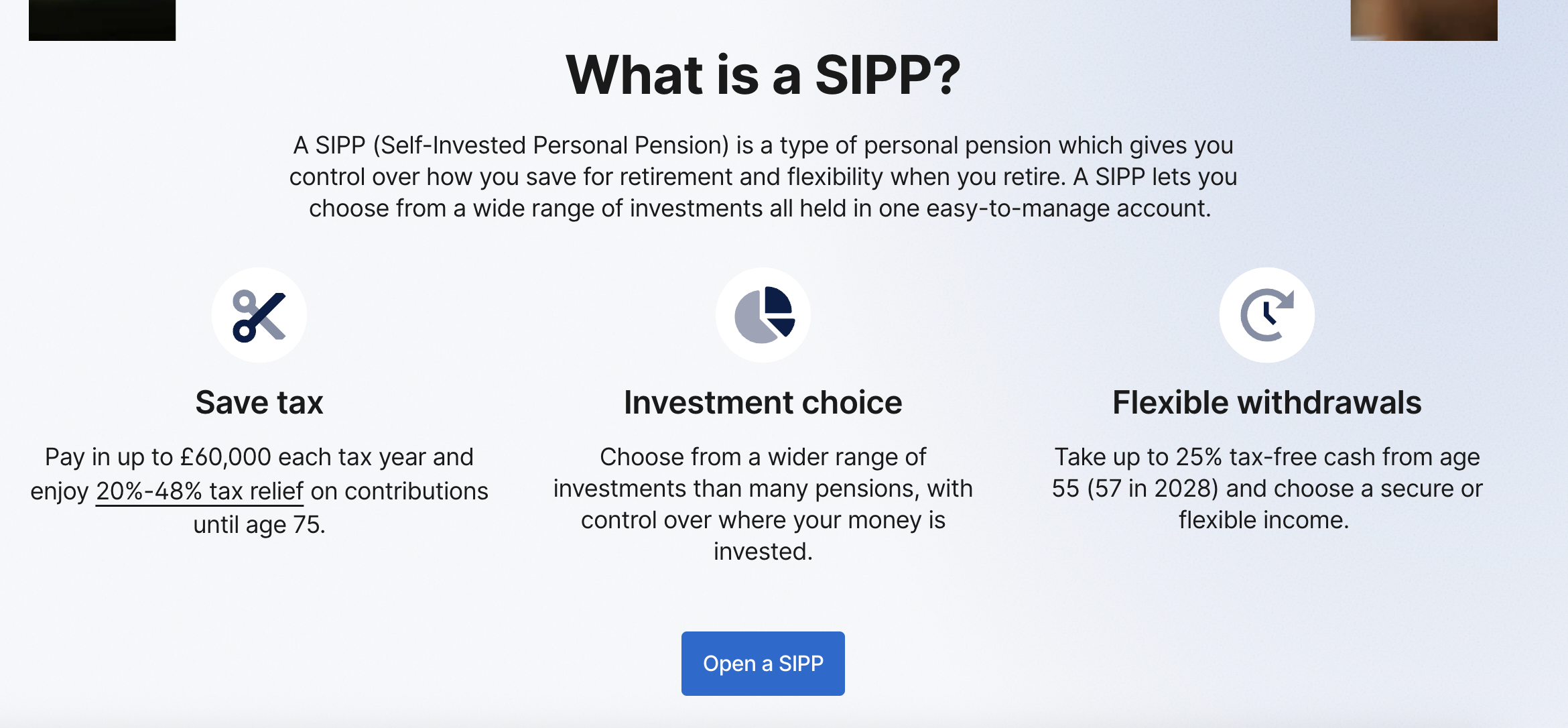 Hargreaves Lansdown SIPP page