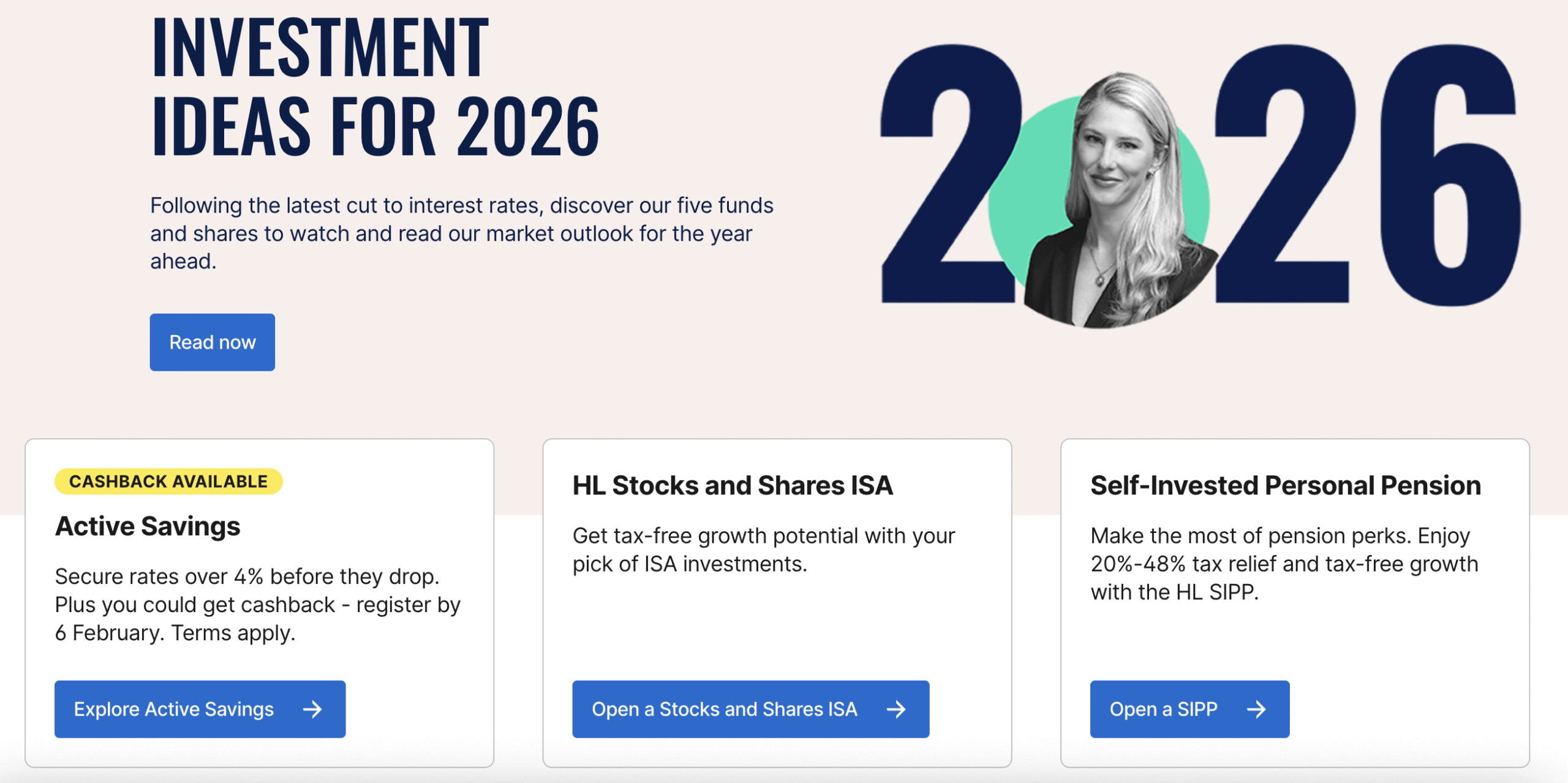 Hargreaves Lansdown investment ideas page