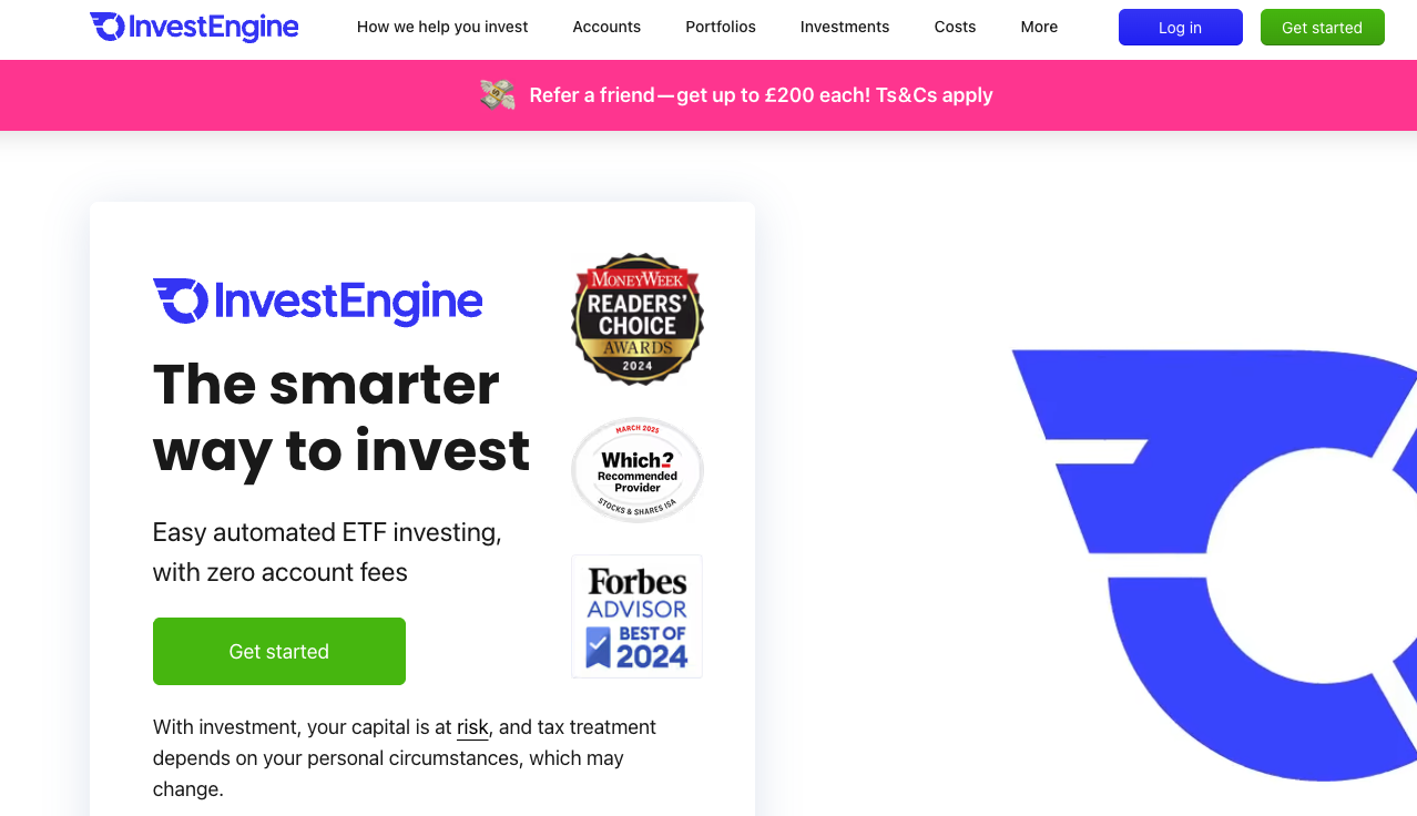 InvestEngine ETF trading platform UK.