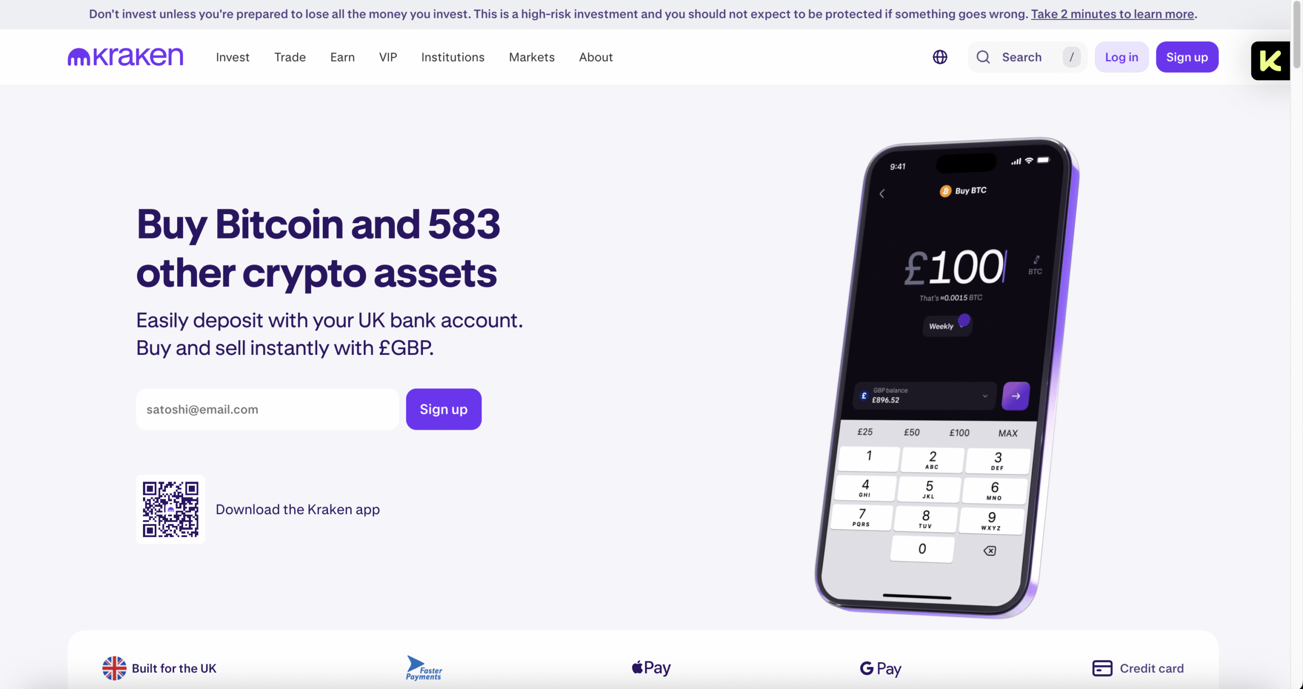 Kraken Coinbase alternative UK