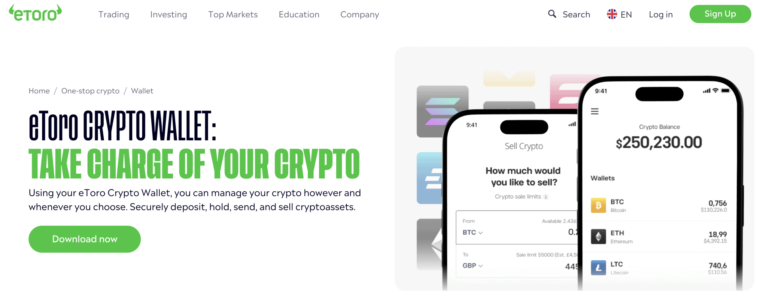 eToro crypto wallet in the UK.