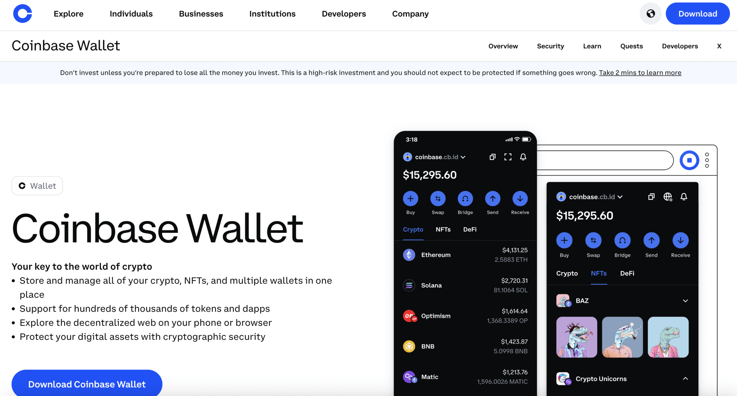 Coinbase UK cryptocurrency wallet.