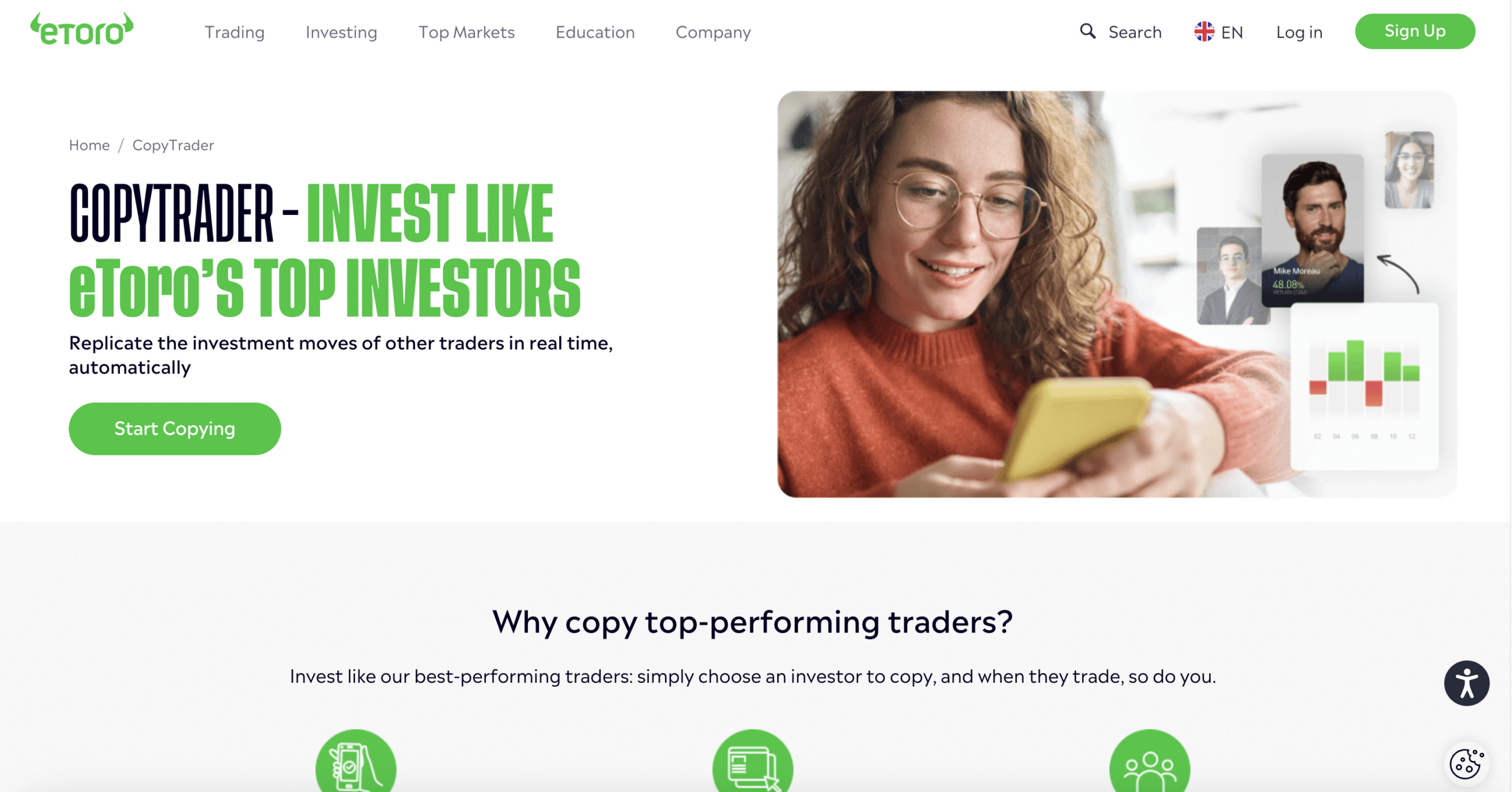 eToro copy trading platform UK.