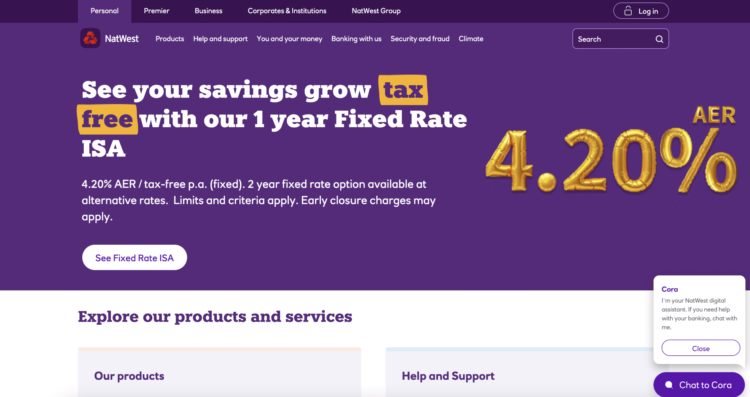 Natwest landing page