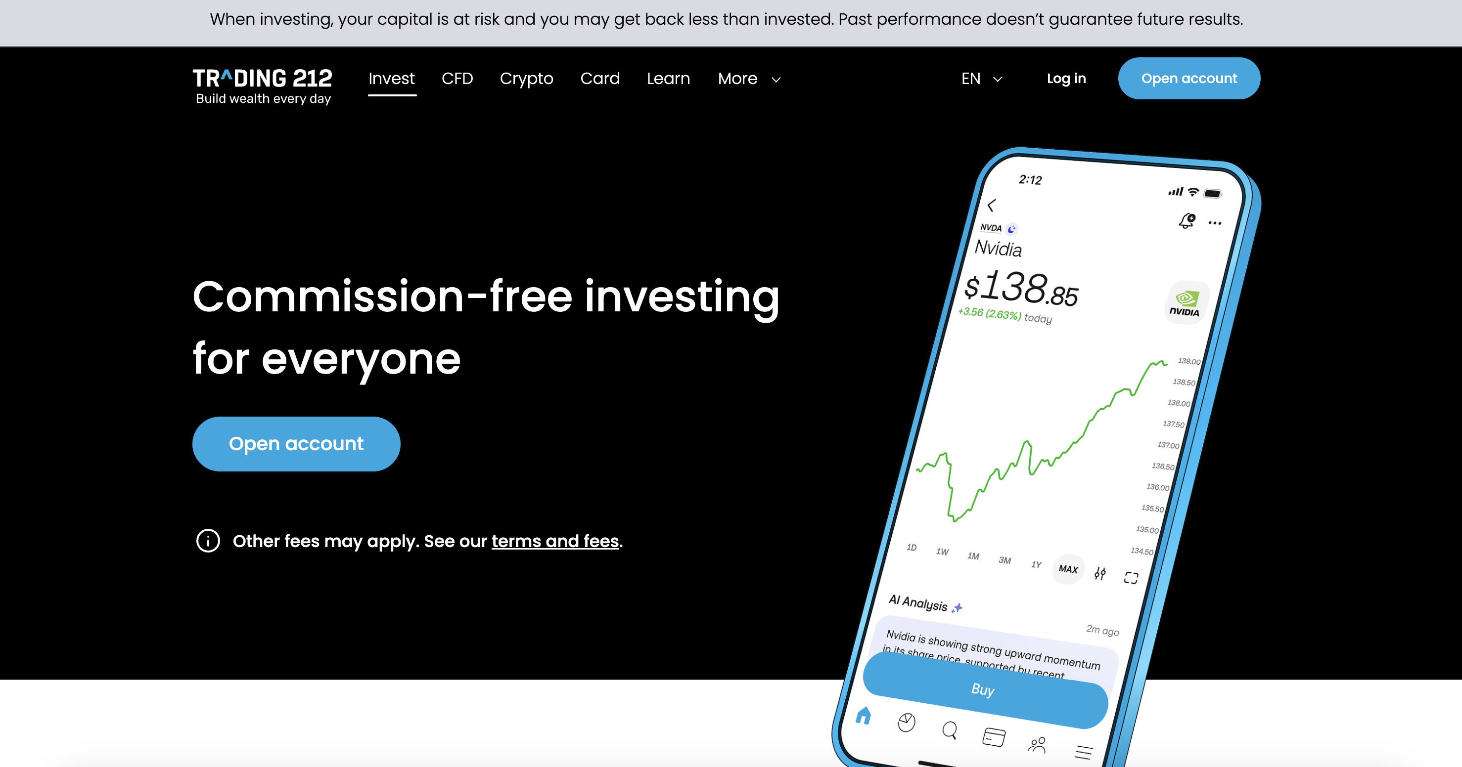 Trading 212 trading app.
