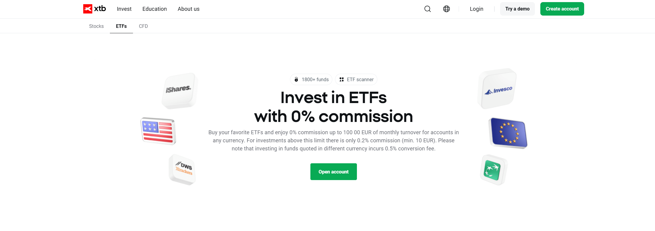 XTB ETF trading platform UK.