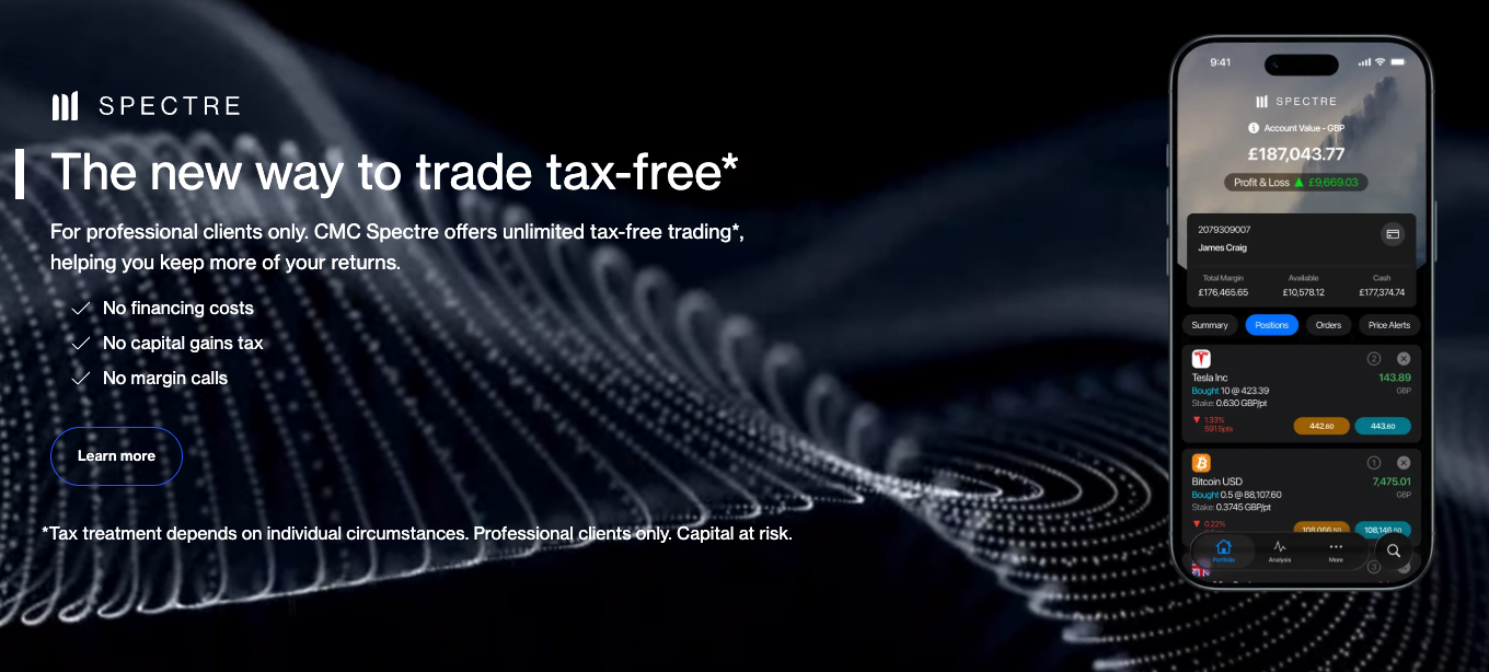 CMC Markets Spectre page