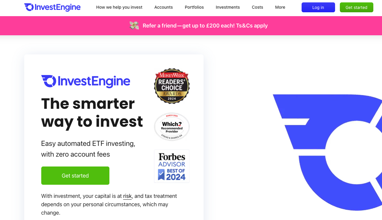InvestEngine UK investing platform.