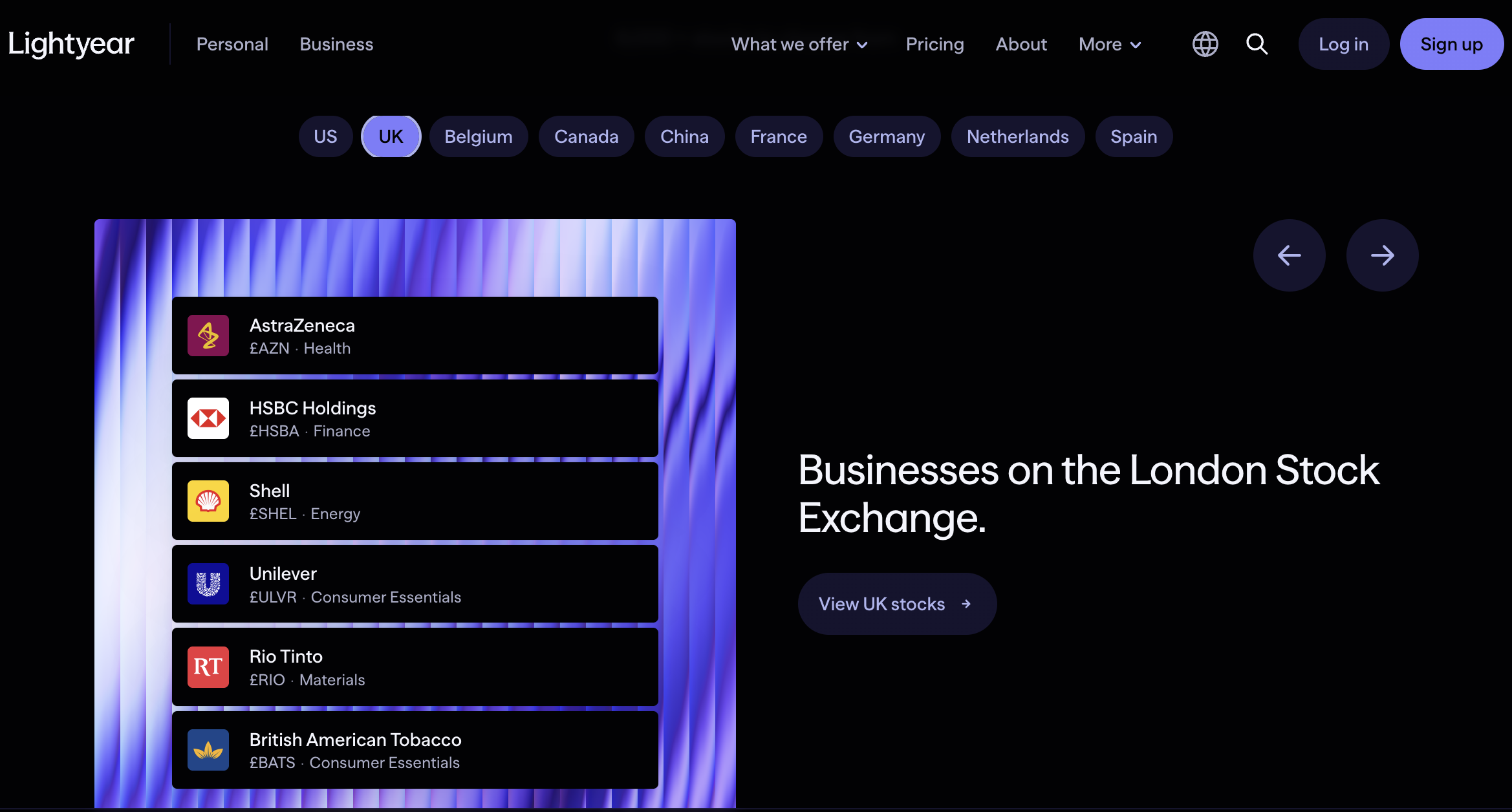 Lightyear uk stocks example