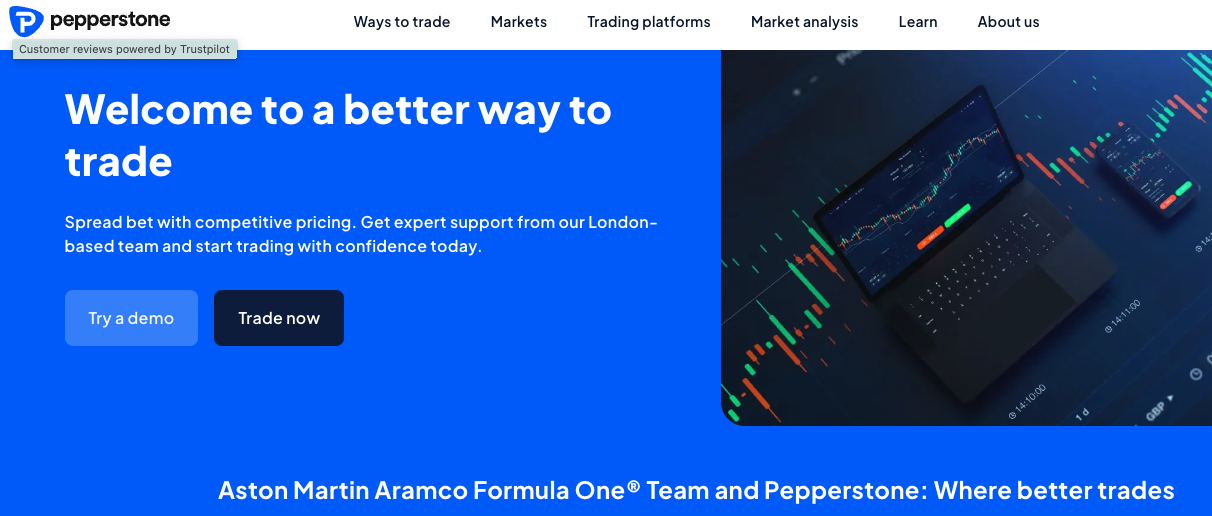 Pepperstone trading app in the UK.