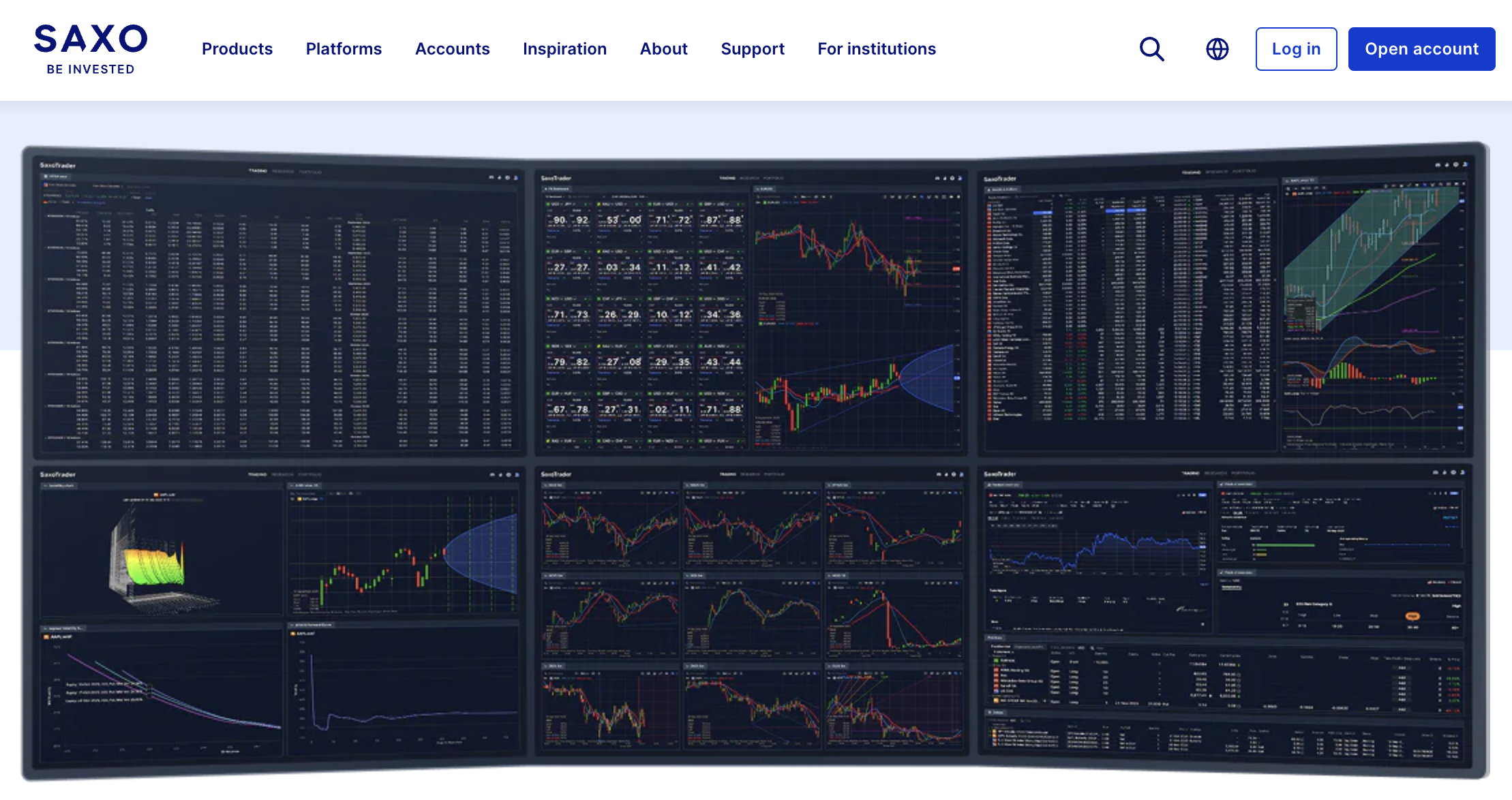 saxo trading platform page