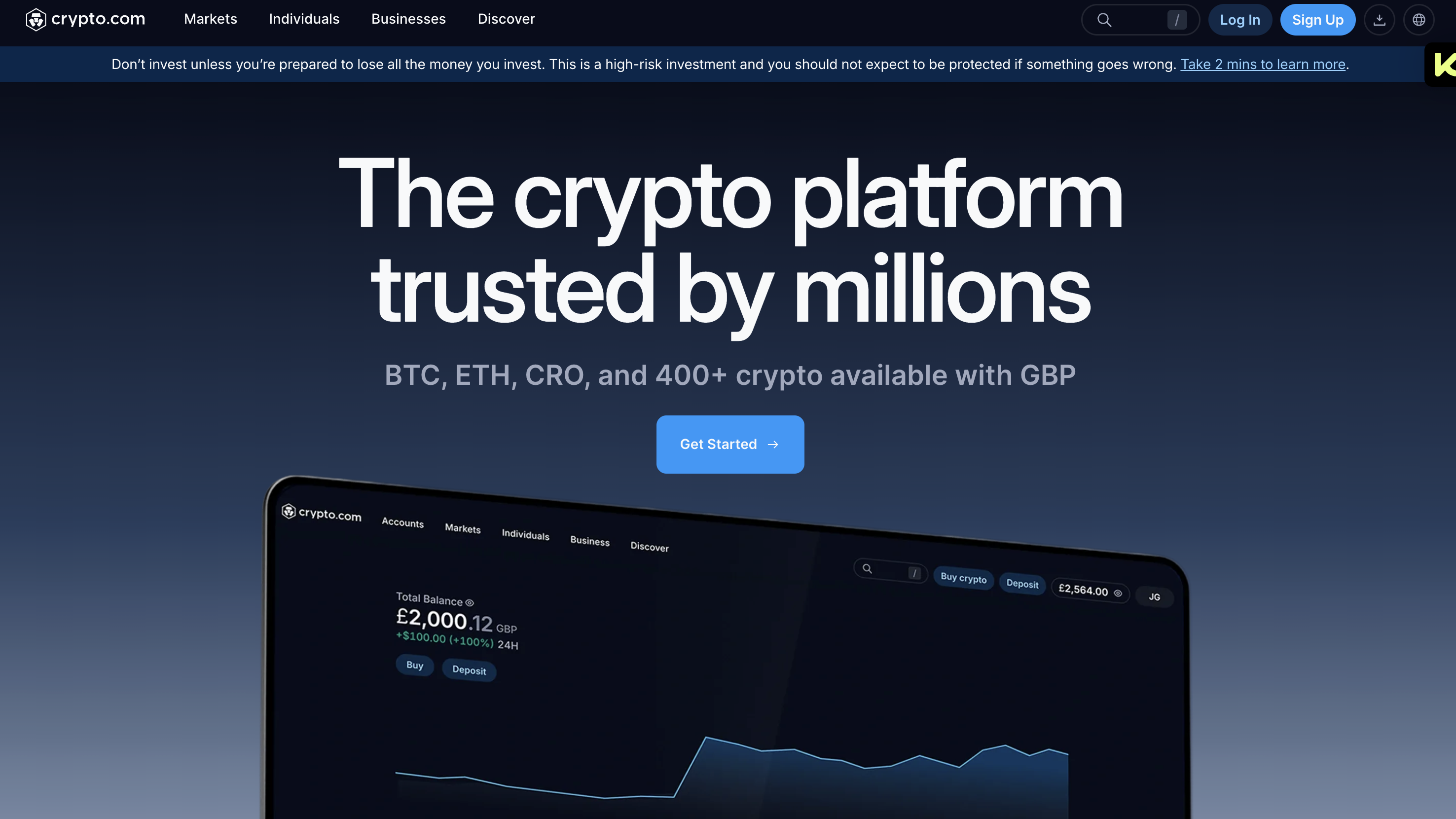 login page for crypto.com