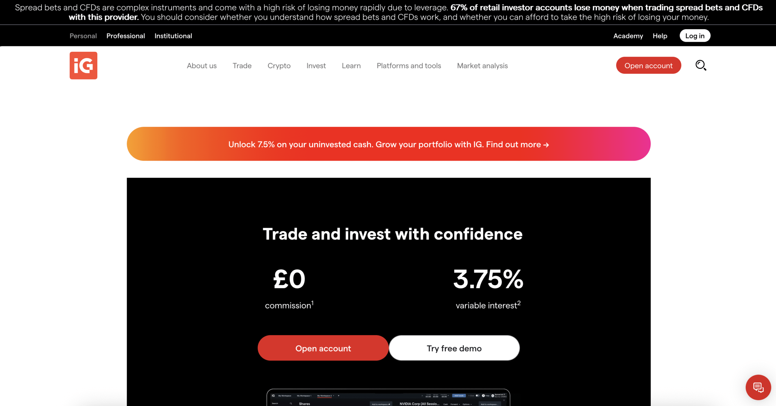 IG UK low spred forex broker