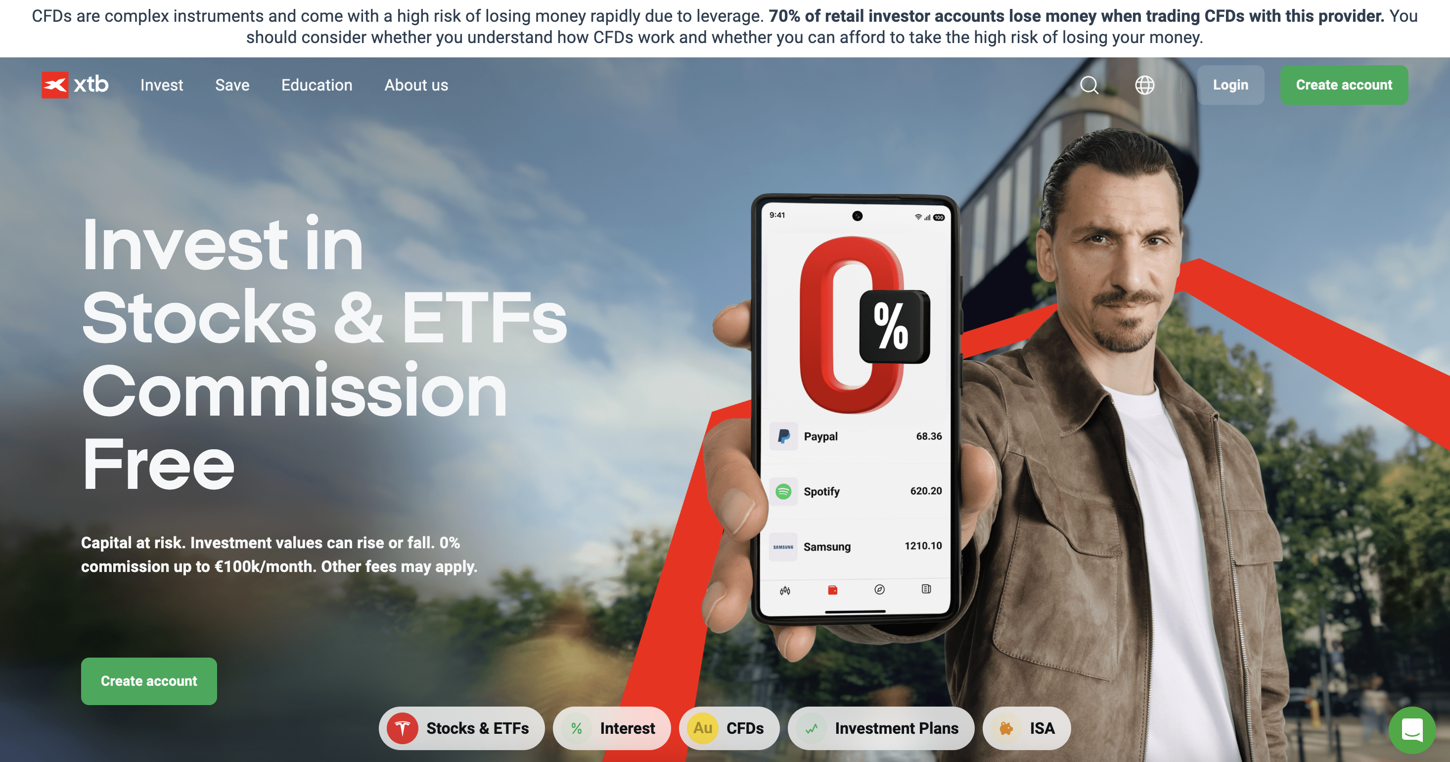 XTB low spread broker uk 