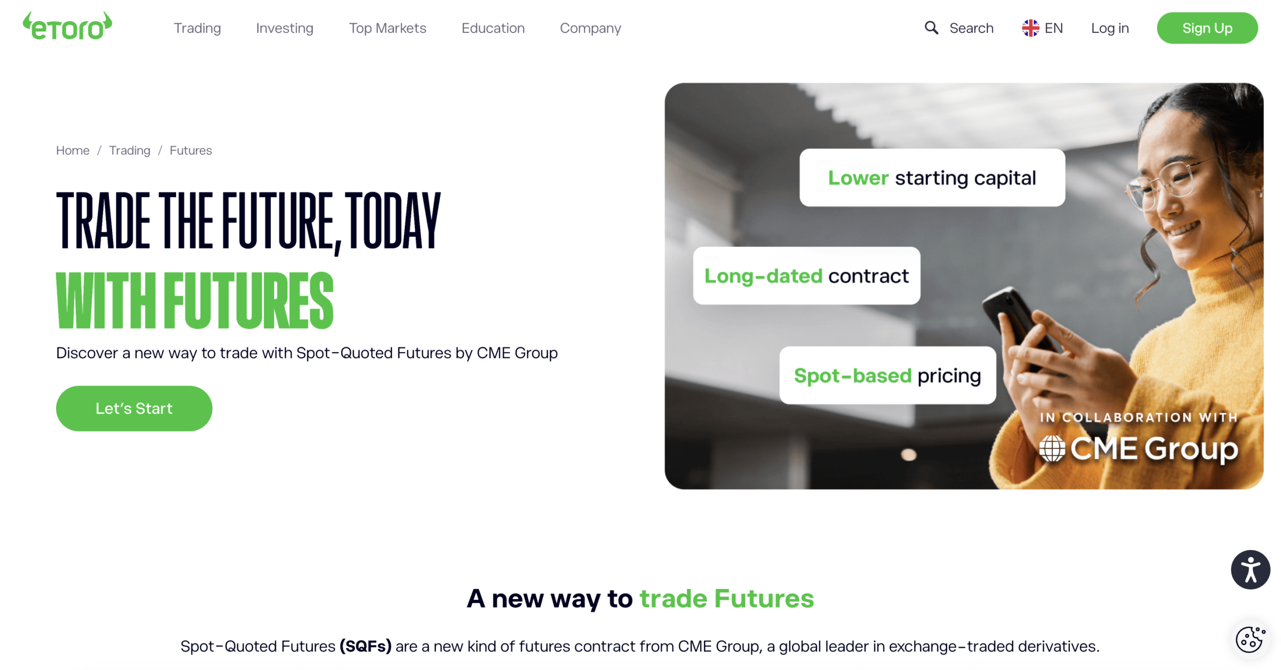 eToro UK futures trading platform.